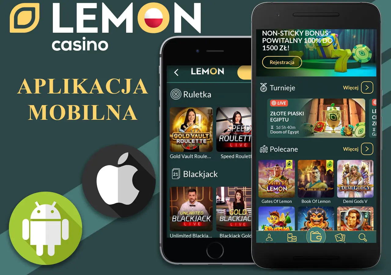 Wypróbuj wygodną aplikację mobilną Lemon Casino